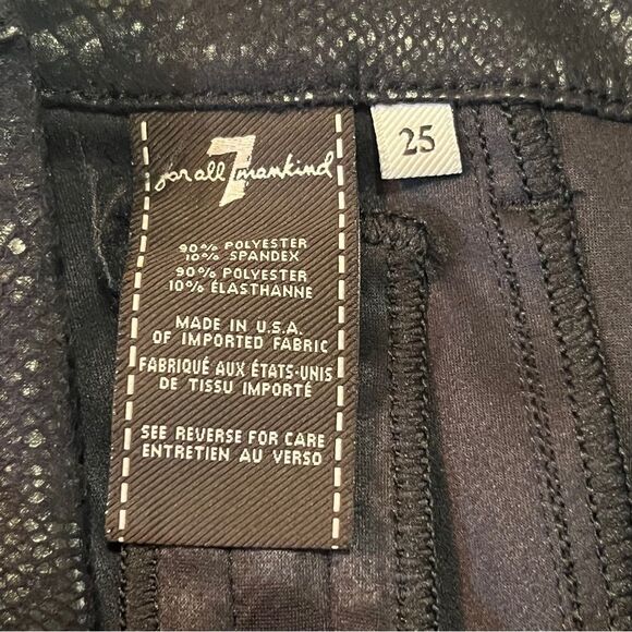 7 For All Mankind Black Snakeskin Pants - Picture 2 of 12